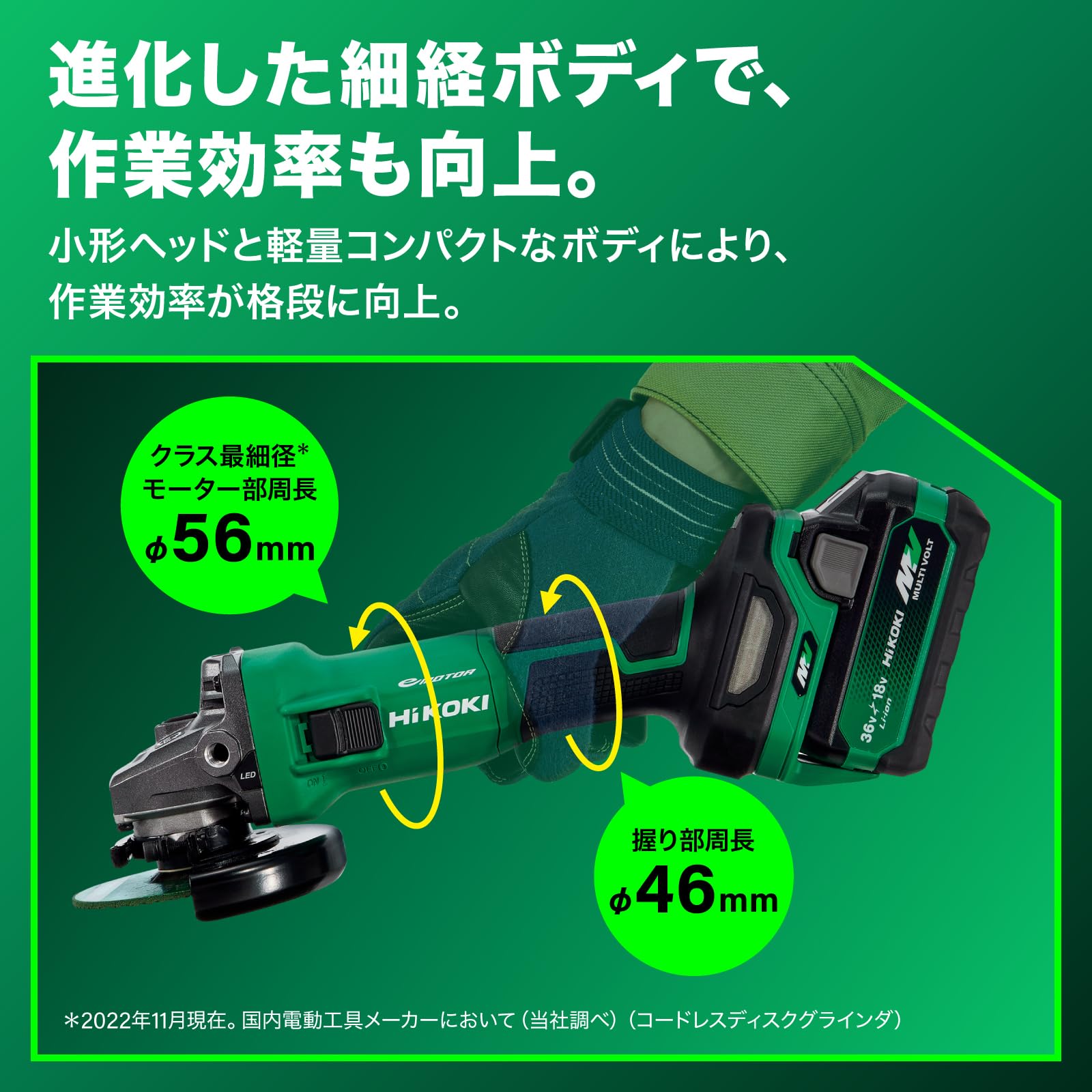 【中古品】HIKOKI　ディスクグラインダ　G1810DB　本体のみ【ハンズクラフト熊本けやき通り店】【店頭取引限定】 Amazon | HiKOKI(ハイコーキ) 18V 充電式 ディスクグラインダ G1810DB